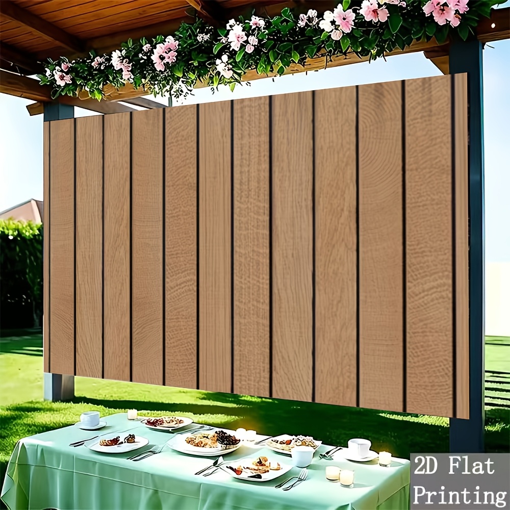 2D Flat Wood Slat Wall Backdrop, Polyester Fabric